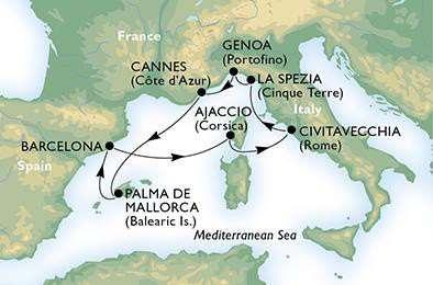 Gün Civitavecchia(Roma), İTALYA 08:00 19:00 7. Gün La Spezia, İTALYA 07:00 19:00 8.