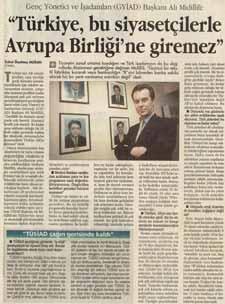 .. Dervifl'ten siyaset sinyali ald k Bu aç klamay 2000 y l nda Baflkan Ali Midillili, Milliyet gazetesinden Eylem