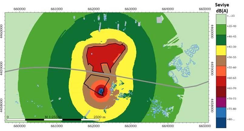 Gürültü modellemesinde faaliyetlerin farklı zaman dilimlerinde değişiklik göstermeyeceği, inşaat ve işletme faaliyetlerinin 24 saat boyunca devam edeceği göz önünde bulundurulmaktadır.
