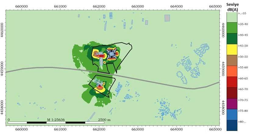 10.6.2 İşletme Aşaması Bu kısımda gürültü modellemesinde göz önünde bulundurulan işletim faaliyetleri için gürültü haritaları sunulmaktadır.