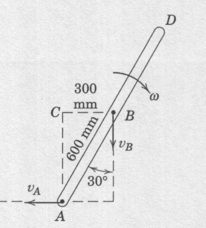θ = 30 o konumunda çubuğun kinetik enerjisi: T = (1/2)m v 2 +