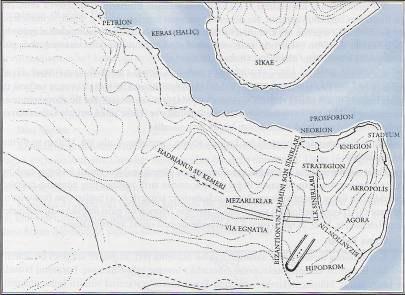 107 Şekil 4.2 İlk Çağlarda Kent Planı (Kuban, 1996) Roma-Bizans Dönemi ( M.Ö.
