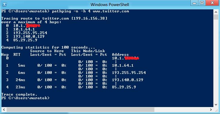 Windows Ağ Komutları pathping