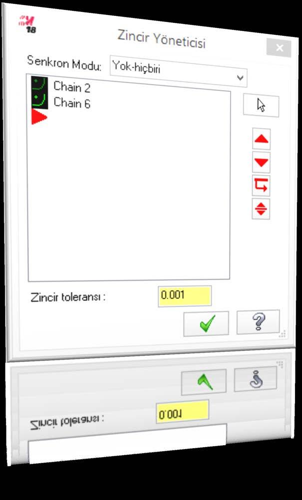 Zincirleme (Chaining) Toleransı Tel kafes zincirleme toleransı şimdi takım yolu