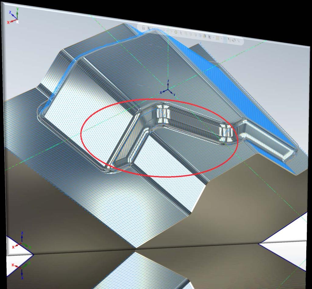 Takımyoluna Dik Yerleri Otomatik Algılayıp İşler 3D High Speed Raster Takımyolunda kullanılır.