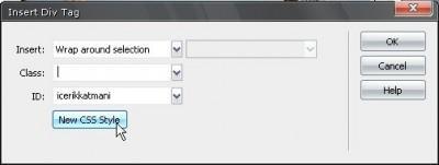 Dreamweaver içerisinde katmanların görünümü Ayrıca Insert Panelde Common ve Layout sekmelerinde yer alan "Insert Dıv Tag" düğmesi ile doğrudan DIV ekleyebilirsiniz.