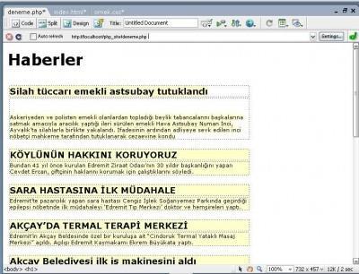 çıktılarının nasıl bir sonuç verdiğini görmenize olanak tanır. Oldukça kullanışlı bir özellik. DW içerisinde Server Debug ile çalışırken Document Title: Dokümanımıza başlık atamamızı sağlar.