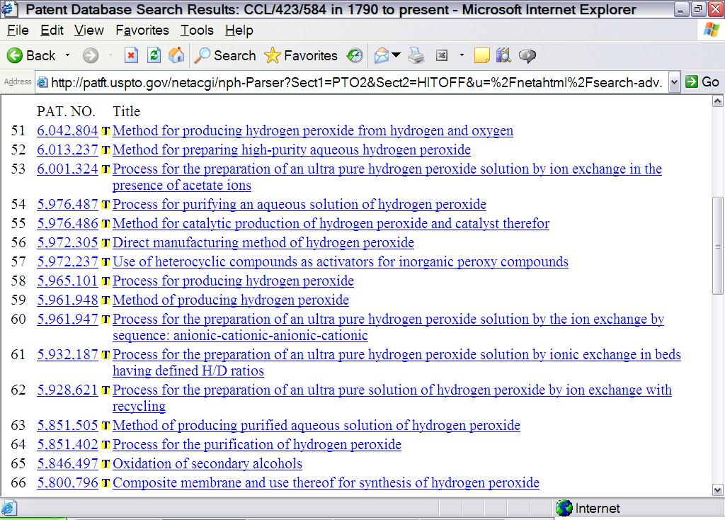 Step #5 Find out it you are on the Right Path Looking at patents 1790 - present Scrolling