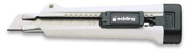 Maket bıçakları Yedek uçlu maket bıçakları günlük yaşamdaki her türlü kesme işine uygundur edding MP 9 Klipsli ve bıçağı tek elle sabitlemek için geliştirilmiş güvenlik kilitli cep tipi maket bıçağı.