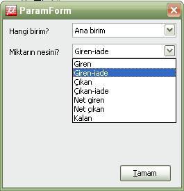 almasını istediğiniz kolonları seçmenizdir. Bu bölümde gördüğünüz üzere koyu renkle belirginleşmiş Formül değerleri, stok kart alanları ve ilişkili tablolar başlıkları yer almaktadır.