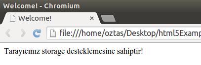 Yukarıdaki ekran çıktısında görüldüğü gibi tarayıcım olan Chromium Storage'i desteklemektedir. Şimdi sırasıyla Local Storage ve Session Storage kavramlarına ayrı ayrı olarak bakalım. 9.