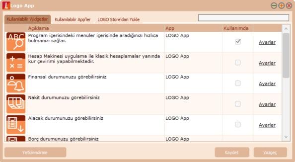 Store'dan Yükle: fonksiyonlarının sunulan Program app'leri ile beraber bu kısaca sekme gelen belirtildiği altından widgetlar "Açıklama"