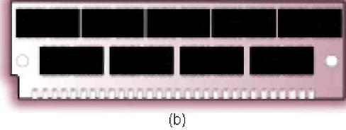 (a) Şekil 2.5: (a) 72 pin SIMM (b) 30 pin SIMM 2.2.2. DIMM ler (Dual In-line Memory Module) DIMM, SIMMe oldukça benzemektedir.