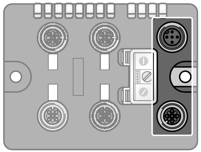 DeviceNet Fieldbus cable (example): RSC RKC 572-2M ident-no. U0323 or RSC-RKC572-2M ident-no.