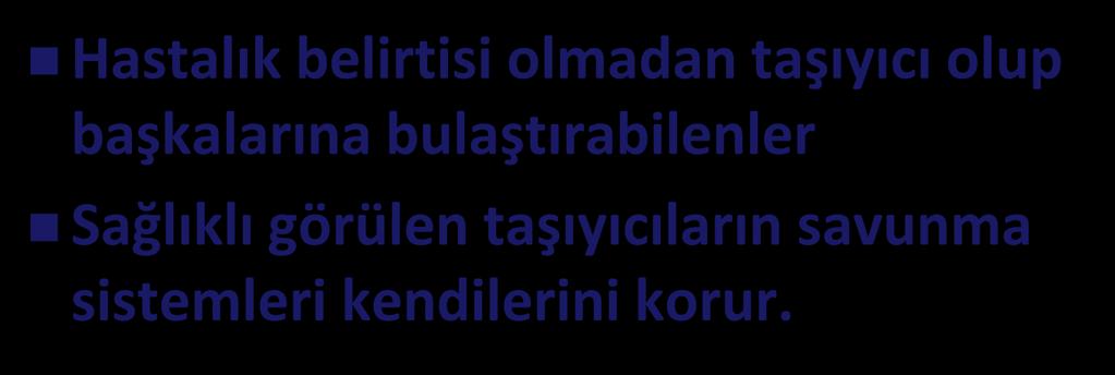 Bulaşı ı Hastalıklarda Kay ak: İ sa Hastalık elirtisi ol ada taşıyı ı olup aşkaları a ulaştıra