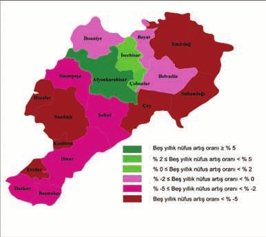 Harita 4-İlçe Nüfus Artış Oranları Harita 4 - İlçe Nüfus Artış Oranları Kaynak: TÜİK, Adrese Dayalı Nüfus Kayıt Sistemi (2015) Kaynak: TÜİK, Adrese Dayalı Nüfus Kayıt Sistemi (2015) Nüfus