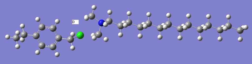 B yapısında ise, surfaktanın kuyruğu (alifatik karbon zinciri) azot atomundan itibaren bükülme göstermiştir.