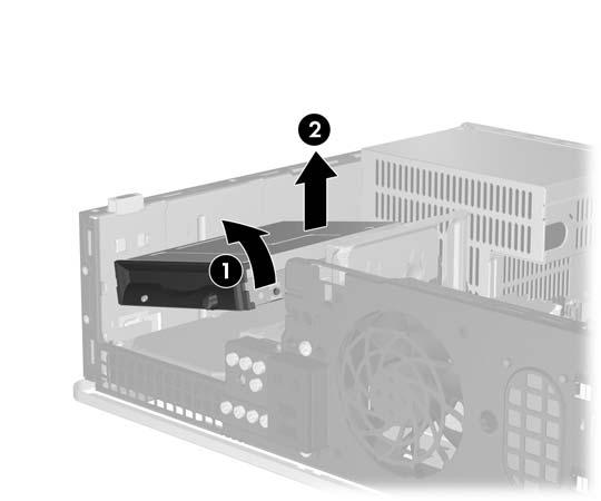 11. Disket sürücünün sol tarafını, kılavuz vidaların üst uçları metal çerçevenin arkasında kalmayacak şekilde yavaşça aşağı doğru