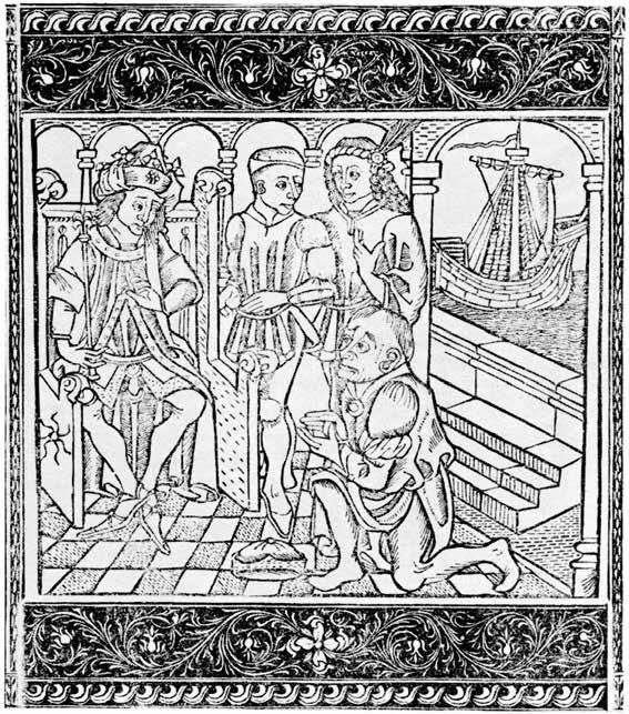 Resim 39. Aesopos ile Kroisos. Aesopos, Vita [et] Fabule (Napoli: 1485) içinde, ağaç baskı. man kendini göstermişti.