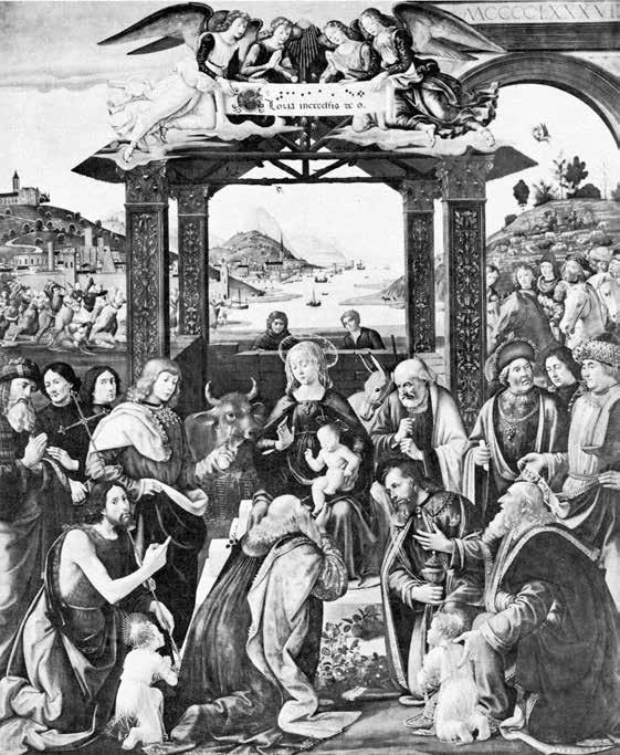 Resim 2. DOMENICO GHIRLANDAIO, Müneccim Kralların Tapınması, 1488. Floransa Yetimler Yurdu.