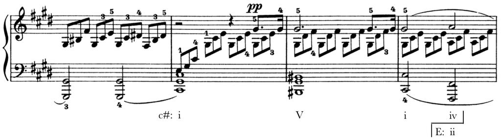Bu modülasyon başarısızdır, çünkü geçiş çok anidir. Özellikle V veya vii akorları bağlantı akoru olarak kullanıldığında bu hataya kolaylıkla düşülebilir.