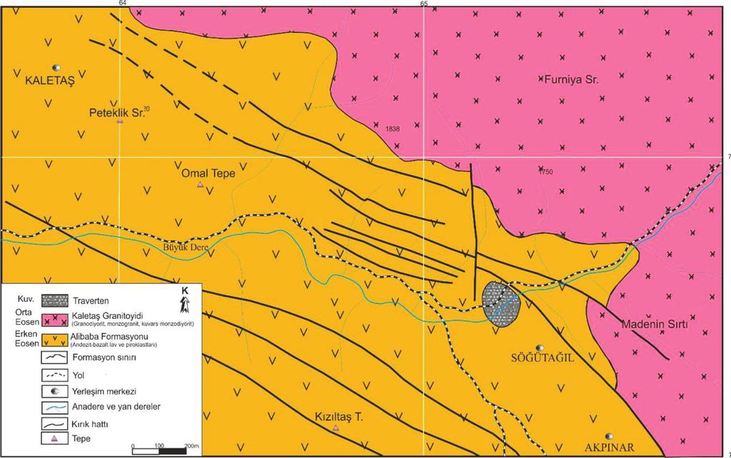 Stratigraphic column sections of Kaletaş (Gümüşhane) area (after from Güner and Yazıcı, 2011; Atay, 2016). Şekil 4.