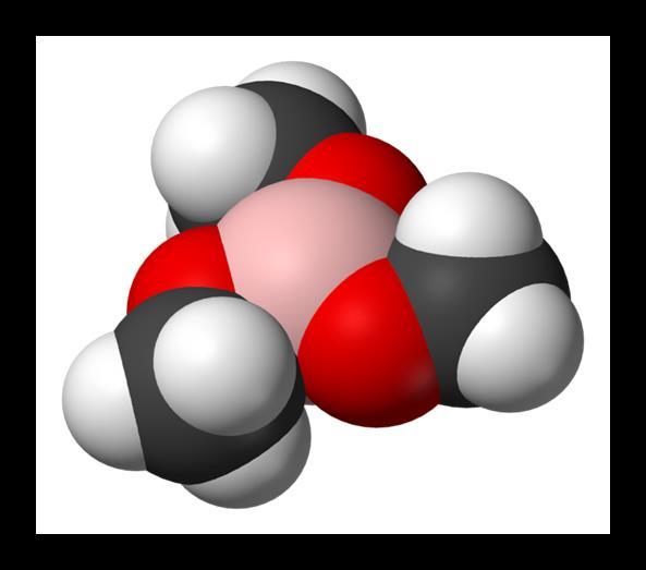 3.2. TRİMETİL BORAT Trimetil borat yeşil bir alevle yanan renksiz bir sıvıdır. Sodyum borohidrid hazırlanmasında bir ara ürün olan ve organik kimya popüler bir reaktiftir.