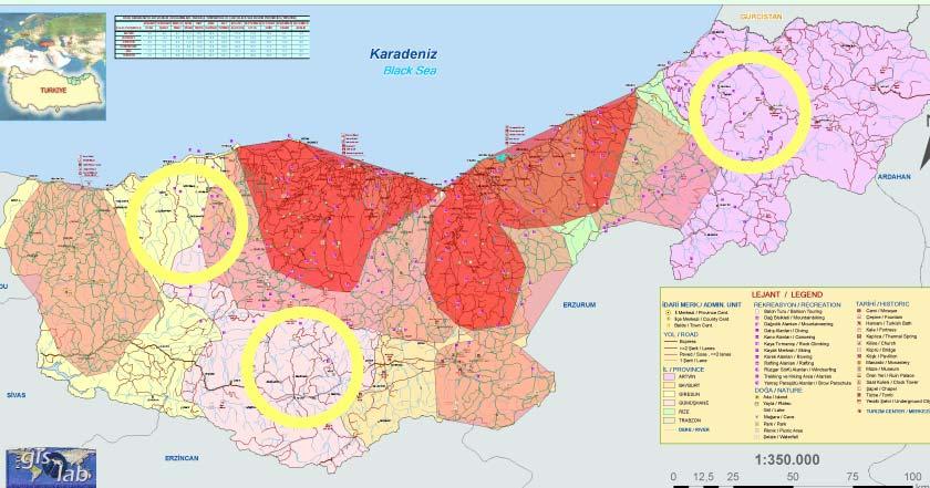 Örnek uygulama: Turizm Merkezi için i in yer seçimi 3 1 2 Konumsal analiz sonucu turizm tesisi için en uygun 3 yer belirlendi 3 Sonuçlar ve Öneriler Günümüzde tüm t m Türkiye T için i in Belediye,