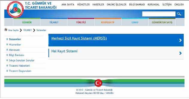 Açılan ticaret sekmesinde sol alanda yer alan başlıklardan sistemler başlığı