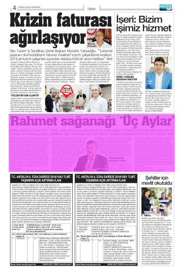 .. Sayfa : 4 ANTALYA Tiraj