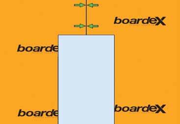 boyutlarda BoardeX parçaları kesilerek yerleştirilir ve kapı kenarları