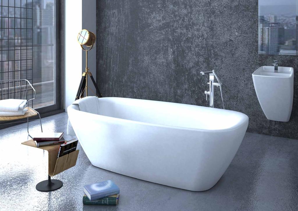 1082 - Firenze asma monoblok lavabo Seramik: Parlak Beyaz 001 1082 - Firenze wall hung monoblock washbasin