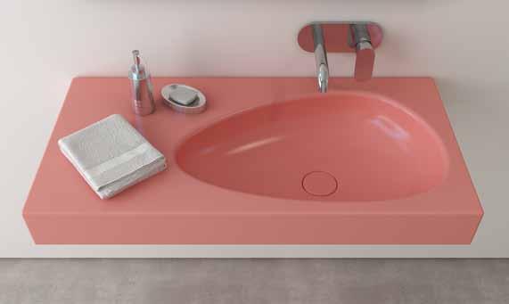 lavabo 58 cm Seramik: Mat Kahve 025 1162 - Etna counter monoblock washbasin 58 cm Ceramic:
