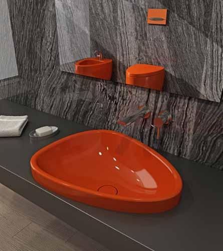 hung wc 1117 - Wall hung bidet Ceramic: Glossy Red 019 1116 - Etna