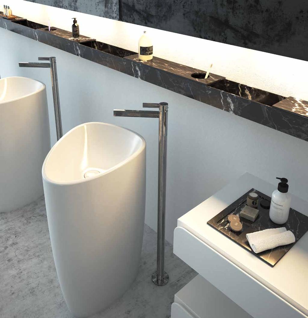 1075 - Etna monoblok lavabo Seramik: Parlak Beyaz 001 1075 - Etna monoblock washbasin