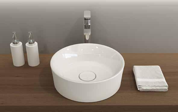 Vessel lavabo da appoggio rotondo 38 cm Ceramica: Bianco Lucido 001  38 Cm 1174 - Vessel round bowl