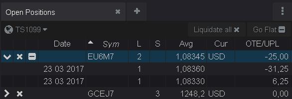 5.2 Open Positions Ana menüden Trade > Open Positions ile açılan pencerede açık pozisyonlar ürün bazlı takip edilir.