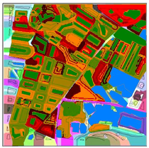 Haritaların metrik bilgi miktarlarının hesaplanabilmesi amacıyla obje türlerine ait Voronoi bölgelerinin alanına ve tüm haritanın alanına ihtiyaç vardır.