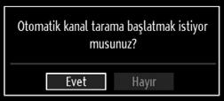 Teletekst Dili seçeneini ayarladıktan sonra tuuna basınız. ifreli Tarama seçenei iaretlenecektir. ifreli kanalları taramak istiyorsanız, ifreli Tarama seçeneini Evet olarak seçebilirsiniz.