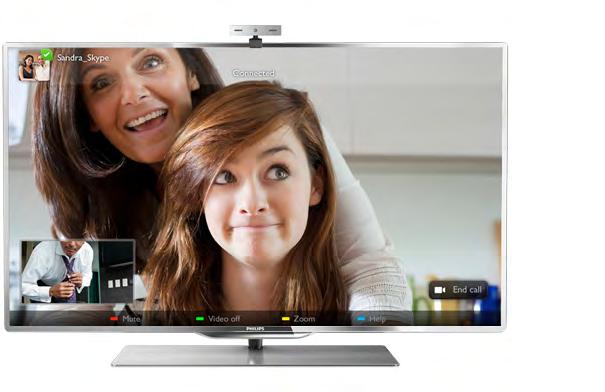 6 Skype Skype ile TV'nizden ücretsiz olarak görüntülü arama yapabilirsiniz. Akıllı telefonunuzu veya tabletinizi kullanarak TV'nizi kontrol edin, kanal de"i!tirin, ses seviyesini ayarlayın.