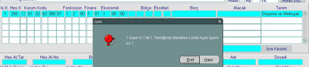 ÖNEMLİ NOT: Limit altı işlem olarak kayıtlara alınmış maddi duran varlıkların giriş veya çıkış kayıtlarında Daha Önce Amortisman Hesaplaması Yapılmış Duran Varlık Girişi Mi?