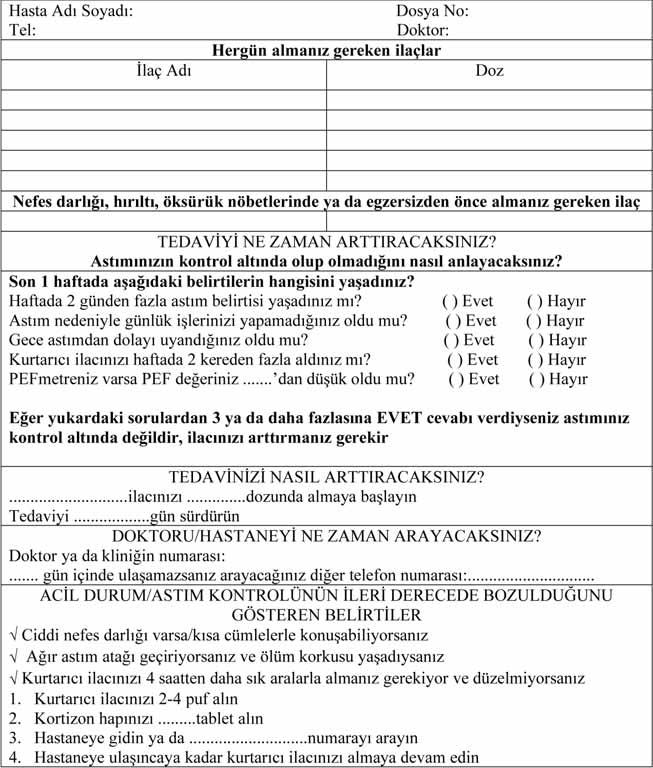 ASTIMLI HASTALARIN EĞİTİMİNDE VERİLMESİ GEREKEN BİLGİLER Astımlı hastaların aşağıdaki konularda eğitilmeleri gereklidir 1. Hastalıkları hakkında bilgilendirme 2.