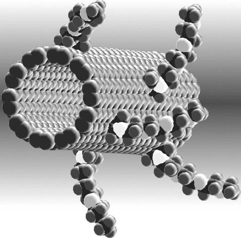 Şekil. C nano tüpe fonksiyonel grupların bağlanması.