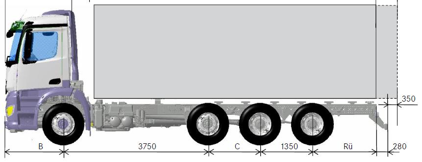 3 Planlamada teknik sınır değerleri 3.1 Araç uzantısı (sarkıntısı) ve teknik aks mesafeleri Yapı tarzı 964.