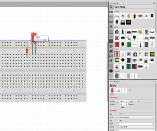 Herhangi bir devre elamanının yönünü breadboard'a yerleştirme aşamasında döndürmek için üzerine tıkladığınızda karşınıza çıkan döndür seçeneğine tıklayın.