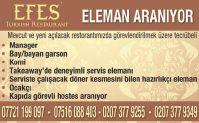 da kebapta tecrübeli ve servis elemanı 0208 800 1190 07969 763 401 Londra ya 30-40 mile Kent kebap shop ta eleman Tecrübeli olması tercih edilir.