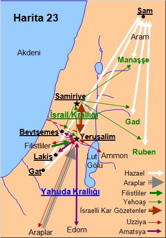 Yoaş ın amcası olan kâhin Yehoyada ve bir yüzbaşı Atalya yı ve Baal rahiplerini öldürürler. Daha sonra Yehoyada Rab bin halkı olmaları için Yahve, Yoaş ve halk arasında bir antlaşma yapar.