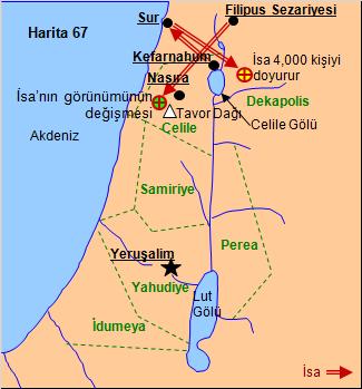 000 kişiden bazıları daha fazla yiyecek için O nu Kefarnahum daki sinagogta bulurlar.