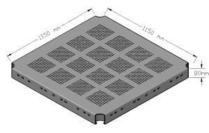 Helezon platform 90x60 cm veya minimum 0,54m² ye denk gelen büyüklükte imal edilmelidir.