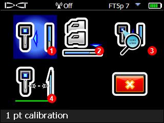 4. Ana menüde Kalibrasyon ve daha sonra 1 noktalı kalibrasyon seçeneğini seçin. Kalibrasyon Menüsü 1. 1 noktalı kalibrasyon 2. Yer İçi Kalibrasyon 3. Kalibrasyon Görüntüleme 4.